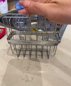 iDesign Gia Stainless Steel Dish Sponge Holder Basket with Suction Cups, Ideal for Kitchen Sinks and Bathroom Organization, Set of 1, Polished 28 71zWeD3NxdL