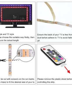 Vansky Led Strip Lights, Bias Lighting for 40-60 inch TV 6.6ft RGB USB Powered LED Light Strip with Remote,TV Backlight Kit for Flat Screen TV,PC 49 71zWhq 5LNS