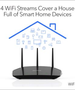 NETGEAR 4-Stream WiFi 6 Router (R6700AX) – AX1800 Wireless Speed (Up to 1.8 Gbps) | Coverage up to 1,500 sq. ft., 20 devices AX WiFi 6 24 71zX6FbmnsL