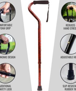 DMI Adjustable Walking Cane and Walking Stick for Men and Women, Lightweight, Adjusts from 30-39 Inches, Supports up to 250 lbs with Ergonomic Soft Foam Offset Hand Grip and Wrist Strap, Copper Swirl 11 71zXAqUdERL