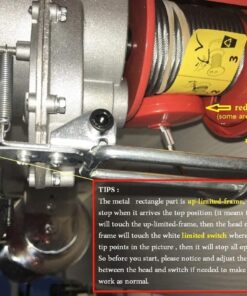 Partsam 440Lbs Lift Electric Hoist Crane Remote Control Power System, 110V Electric Hoist Zinc-Plated Steel Wire Overhead Crane Garage Ceiling Pulley Winch w/Straps (w/Emergency Stop Switch) 36 71zY0Dv2DNL 1
