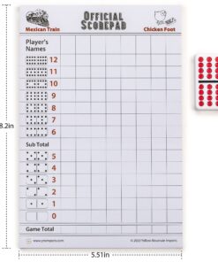 Yellow Mountain Imports Mexican Train and Chicken Foot Dominoes Scorepad/Scoring Sheets (8.2 x 5.5 Inches) - 60 Sheets 14 71zYIKqYgHL
