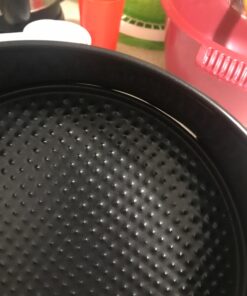 MASSUGAR Springform Cake Pan Set of 3 - Nonstick Leakproof Round Cheesecake Pan with Removable Bottom, Circle 3 Tiered 4" 7" 9 inch Spring form Pans for Baking with 50 Pcs Parchment Paper Liners Black 4-7-9 Inches 31 71zYwTA ML