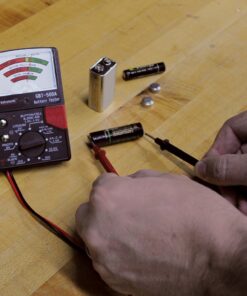 Gardner Bender GBT-500A Analog 1.5 V Button Cell/22.5 Photo/AA/AAA/12 V/9 V/Lantern Cells & More, Leads Battery Tester,14 Battery Range, Black 14 Battery Range 11 71zaWwAmgwL