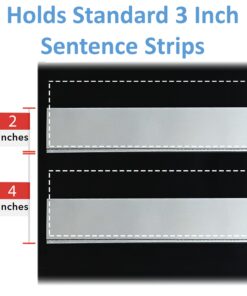 Small Classroom Pocket Chart – by Essex Wares – for Teacher Lessons in a Classroom or for Use at Home – Fits Standard 3” Sentence Strips and Cards (Black) 17Wx22L 8 71zb8ahnYdL