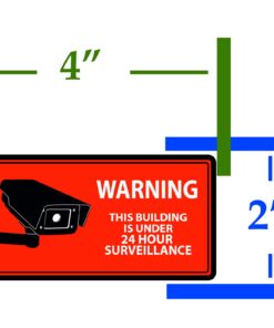 Mandala Crafts 10 PCs Red Rectangular Back Adhesive Security Camera Decal 24-Hour Video Surveillance Recording Warning Window Stickers for Indoors or Outdoors 9 71zbMTj9cL