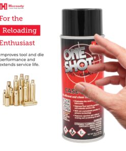 Hornady One Shot Case Lube with DynaGlide Plus, 5 oz - A Clean, Non-Sticky, & Easy to Use Aerosol Spray Lubricant Dry Film with No Petroleum Wax to Contaminate Powder or Primers -Quick Dry Lube Spray 14 71zc9sgC4QL