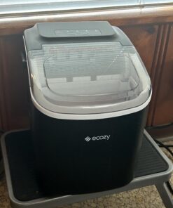 ecozy Portable Countertop Ice Maker - 9 Ice Cubes in 6 Minutes, 26 lbs Daily Output, Self-Cleaning with Ice Bags, Scoop, and Basket for Kitchen, Office, Bar, Party - Black Bullet Ice 1 34 71zcRS74DiL