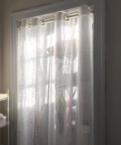 iDesign Cameo Metal Expandable Constant Tension Shower Curtain Rod for Master, Guest, Kids' Bathroom, Adjustable from 26-42", White Set of 1 26"-42" 41 71zdYdKMF4L