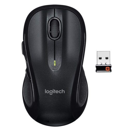 Logitech M510 Wireless Computer Mouse – Comfortable Shape with USB Unifying Receiver, with Back/Forward Buttons and Side-to-Side Scrolling, Dark Gray