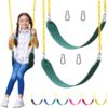 Jungle Gym Kingdom Swings for Outdoor Swing Set - Pack of 2 Swing Seat Replacement Kits with Heavy Duty Chains - Backyard Swingset Playground Accessories for Kids (Green) Green, 2 Pack Standard