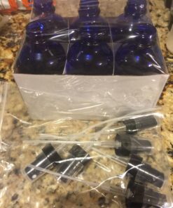 Vivaplex 6 pieces, Cobalt Blue, 4 oz Glass Bottles, with Black Fine Mist Sprayer 23 71zeRaV6rjL
