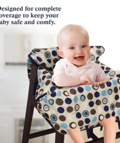Shopping Cart Cover for Baby and High Chair Cover -2-in-1- Soft Padded Machine Washable Cart Cover for Babies - Cellphone and Bottle Holder included, Perfect baby shower gifts for boys or girls 27 71zfI263zHL