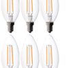 Bioluz LED 4W Filament Candelabra Bulb, E12 Base High Efficiency LED Candle Bulbs, UL Listed, Pack of 6 6 Count (Pack of 1) 41 71zfX84wGL