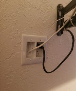 Bryant Electric RR1512W 2-Gang Recessed TV Connection Outlet Plate with 15 Amp 125V Tamper-Resistant Duplex Receptacle with One Pass-Thru Opening, White 1-Pass-Thru Opening 39 71zg5qWZK5L