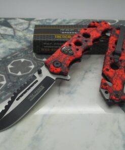 Tac Force Assisted Opening Rescue Glass Breaker Bright Red Skull Design Hunting Camping Tatical Pocket Knife 30 71zglJ2oS8L