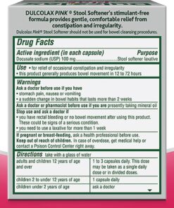 Dulcolax Pink Stool Softener Softgels 25 ea (Pack of 4) 9 71zh20s3KwL