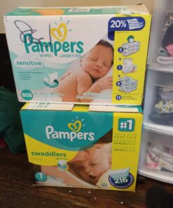 Diapers Newborn / Size 1 (8-14 lb), 216 Count - Pampers Swaddlers Sensitive Disposable Baby Diapers, (old version) (Packaging May Vary) 216 Count (Pack of 1) 33 71zh31y YL