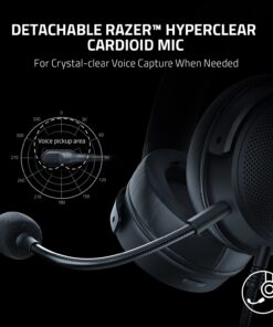 Razer Kraken V3 HyperSense Wired USB Gaming Headset w/Haptic Technology: Triforce Titanium 50mm Drivers - THX Spatial Audio - Hybrid Fabric & Leatherette Memory Foam Cushions - Detachable Mic 61 71zh9aRVL