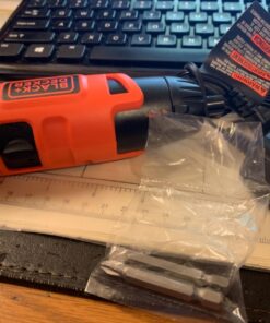 BLACK+DECKER Cordless Screwdriver with Pivoting Handle, Electric Screwdriver, 180 RPM, 3.6V, Charger and 2 Hex Shank Bits Included (Li2000) Screwdriver Only 55 71ziS88n6EL