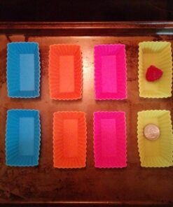 IPOW 24 Pack Silicone Cupcake Baking Cups Reusable Food-Grade BPA Free Non-Stick Muffin Liners Molds Sets, 2 Shapes Round Rectangle 33 71zibFtnohL