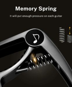 Alternative view of Donner Guitar Capo for Electric and Acoustic Guitar DC-2, Ukulele Capo Black with 4 Picks