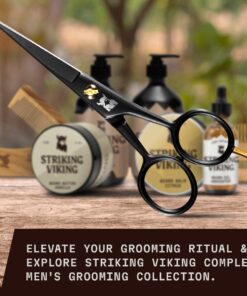 Beard and Mustache Scissors - Moustache Grooming Kit for Trimming Facial Hair - Beard Scissors, Mustache Comb, and Carry Case by Striking Viking 21 71zjP2DxaL