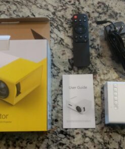 Meer Mini Projector,Portable Movie Projector,Smart Home Projector,Neat Projector for iOS,Android,Windows,PS5,Laptop,TV-Stick,Compatible with HDMI,USB,Audio,TF Card,AV and Remote Control YG300 43 71zmByBspL