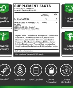 Rebalance Probiotic Supplement - Dr. Ian Stern Formulated - for Superior Digestion & Immunity – W/Organic Prebiotic & L-Glutamine - 20 Billion CFU - 60 Capsules 17 71zmpgMiXTL