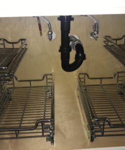 Household Essentials Glidez Multipurpose Chrome-Plated Steel Pull-Out/Slide-Out Storage Organizer for Under Sink or Under Cabinet Use - 2-Tier Design - Fits Standard Size Cabinet or Shelf, Chrome Undersink 12.25" - Standard 46 71znBMfYszL 1