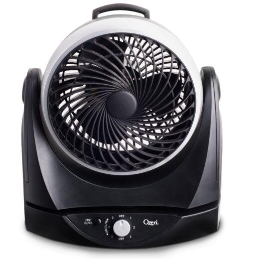 Ozeri Brezza II Dual Oscillating 10" High Velocity Desk Fan, Black