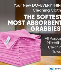 MW Pro Microfiber Cleaning Cloth | Pink (12 Pack) | Size 16" x 16" | All Purpose Microfiber Towels - Clean, Dust, Polish, Scrub, Absorbent 10 71zoATkG1L
