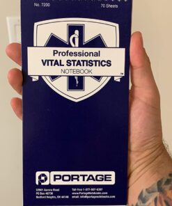 EMT/First Responders Vital Statistics Notebook – 8” x 4” Medical Notebook for Vital Signs and Additional Patient Information – 210 Pages (3 Pack) 3 Pack 27 71zoZbzwML