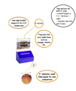 Acrylic Heavy Duty Donation/Ballot Box with Lock and Sign Holder Blue 1 Pack 6 71zpBlvitVL