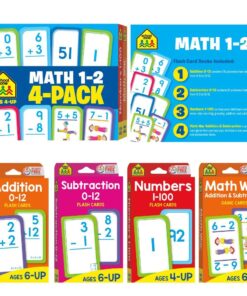 School Zone - Math 1-2 4-Pack Flash Cards - Ages 4+, 1st Grade, 2nd Grade, Addition 0-12, Subtraction 0-12, Numbers 1-100, Math War Addition & Subtraction, Numerical Order, Counting, and More 14 71zpgk1rjL 2