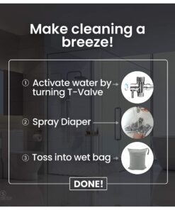 SmarterFresh Easy-Install Cloth Diaper Sprayer for Toilets – Luxury Handheld Bidet Attachment – Multi-Use Toilet Faucet with Simple Pressure Control (Curved Sprayhead) Stainless Steel 34 71zq3MxzfWL