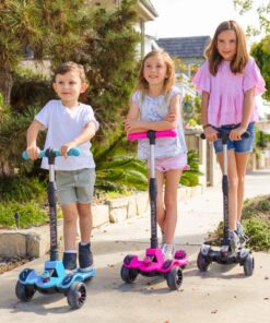 6KU Kids Scooter with Adjustable Height, Toddler Scooter with Widened Flash Wheels, Scooter for Kids Age 3-8 Years Old, Lean to Steer Pink Without Seat 20 71zr8JZ0hLL