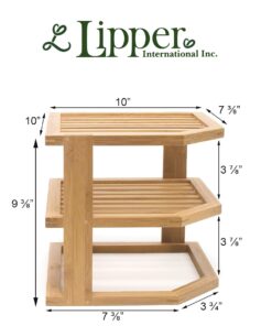Lipper International 8883 Bamboo Wood 3-Tier Corner Kitchen Storage Shelf, 10" x 10" x 9-1/2" 24 71zrQfgKEwL
