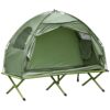 Outsunny Camping Tent Cot, Single Person Folding Cot Combo, Off-Ground Tent, Covered Outdoor Bed with Carry Bag for Hiking, Camping 24 71zrqiXqrjL