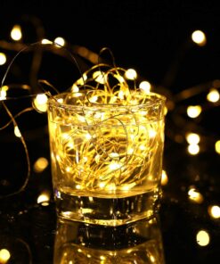 TingMiao Fairy Lights 33ft 100 LED String Lights Battery Operated with Remote Waterproof Copper Wire Lights for Indoor Decorative Lights Warm White 23 71ztFhalreL