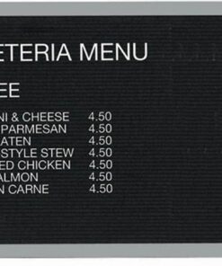 Aarco Open Faced Aluminum Frame, Black Felt Changeable Letter Board - 24"Hx36"W