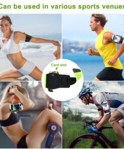 Sinkry Cell Phone Armband, Phone Holder for Running, Sports Arm Bands for iPhone 11 Pro Max/X XR XS Max/ 8 Plus/7 Plus/6S Plus/6 Plus and Other 4~6.5 Inch Phones (Green) Green 20 71zthn3em1L