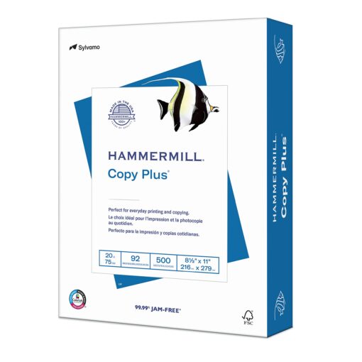 Hammermill Printer Paper, 20 lb Copy Plus, 8.5 x 11 - 1 Ream (500 Sheets) - 92 Bright, Made in the USA, 105007R 8.5x11 1 Ream | 500 Sheets