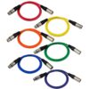 GLS Audio 3ft Patch Cable Cords - XLR Male to XLR Female Color Cables - 3' Balanced Snake Cord - 6 Pack 3 Ft. Multicolored 8 71zuTnX7INL