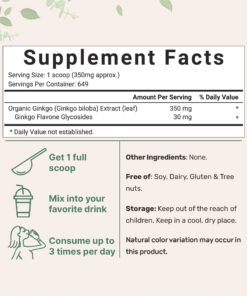 Micro Ingredients Raw Organic Ginkgo Biloba Powder, 8 Ounce (18 Months Supply), Filler Free, Supports Brain Function and Mental Alertness, No GMOs and Vegan Friendly 10 71zv5JLOh7L