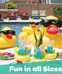 Game 5000-BB Giant Derby Float, Fun Rubber Duck, Quick-Fill Valves Pool Rafts & Inflatable Ride-ons, 300 lb Capacity, Built-In Cup Holders, 81” L x 76” W x 44” T Without Pump 25 71zvIWA8w1L