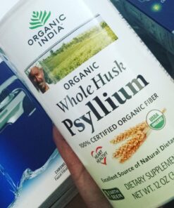 Organic India Psyllium Herbal Powder - Whole Husk Fiber, Healthy Elimination, Keto Friendly, Vegan, Gluten-Free, USDA Certified Organic, Non-GMO, Soluble & Insoluble Fiber Source - 12 Oz Canister (Pack of 1) 46 71zw75dxmoL