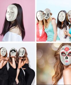 FX Lot of 24 Masks White Plastic Full Face Decorating Craft Halloween School 24 71zwOBcGNMS