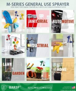 Bar5F Empty Plastic Spray Bottles 16 oz, BPA-Free Food Grade, Crystal Clear PETE1, Red/White M-Series Fully Adjustable Sprayer (Pack of 2) 13 71zwkdIAGbS