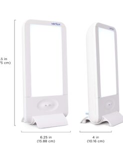 Verilux® HappyLight® Full-Size - UV-Free Therapy Lamp, Bright White Light with 10,000 Lux, Adjustable Brightness, 2 Interchangeable Lenses, Detachable Stand, and Wall Mountable 27 71zx89vCQL